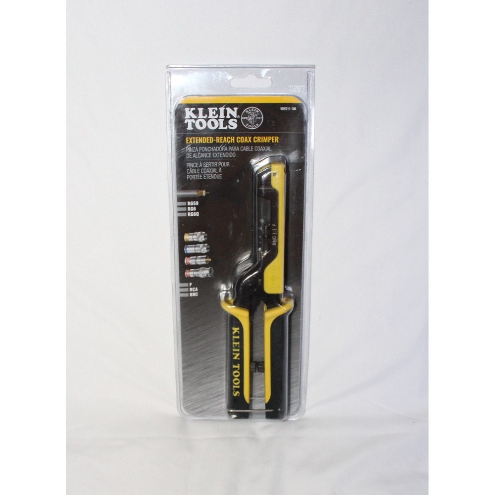 Klein Tools VDV211-100 Crimper, Extended Reach Coaxial Compression Connector